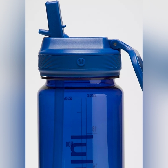 Lululemon Back To Life Bottle 24oz With Straw/lid. Deep Sea Blue, New - Picture 2 of 2
